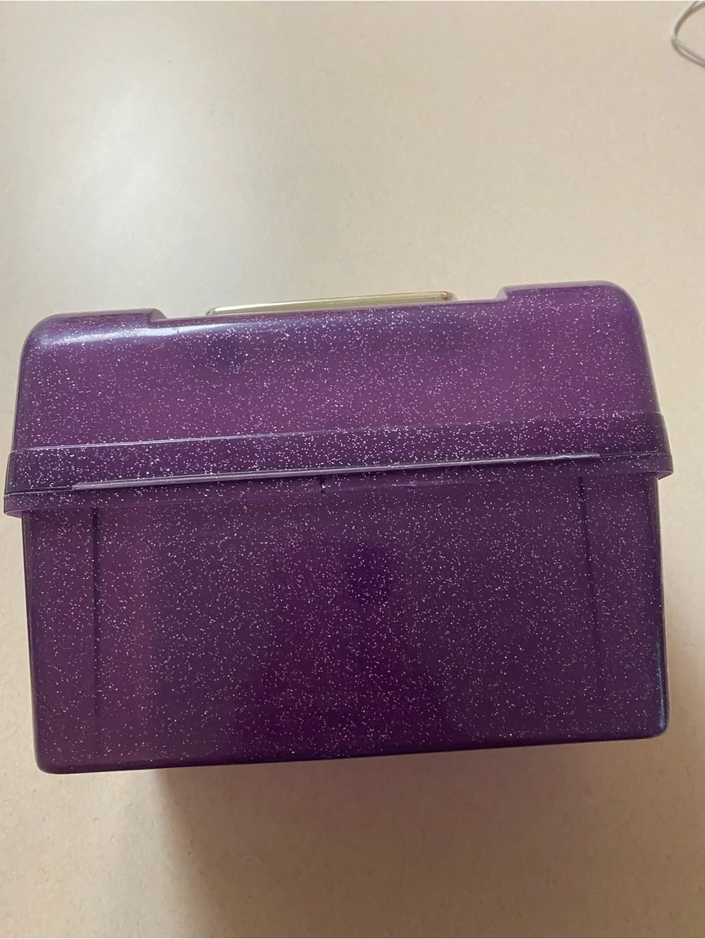 Purple Glitter Portable Storage Box with Handle
